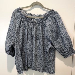 Doen Flower Print Puff Sleeve Top